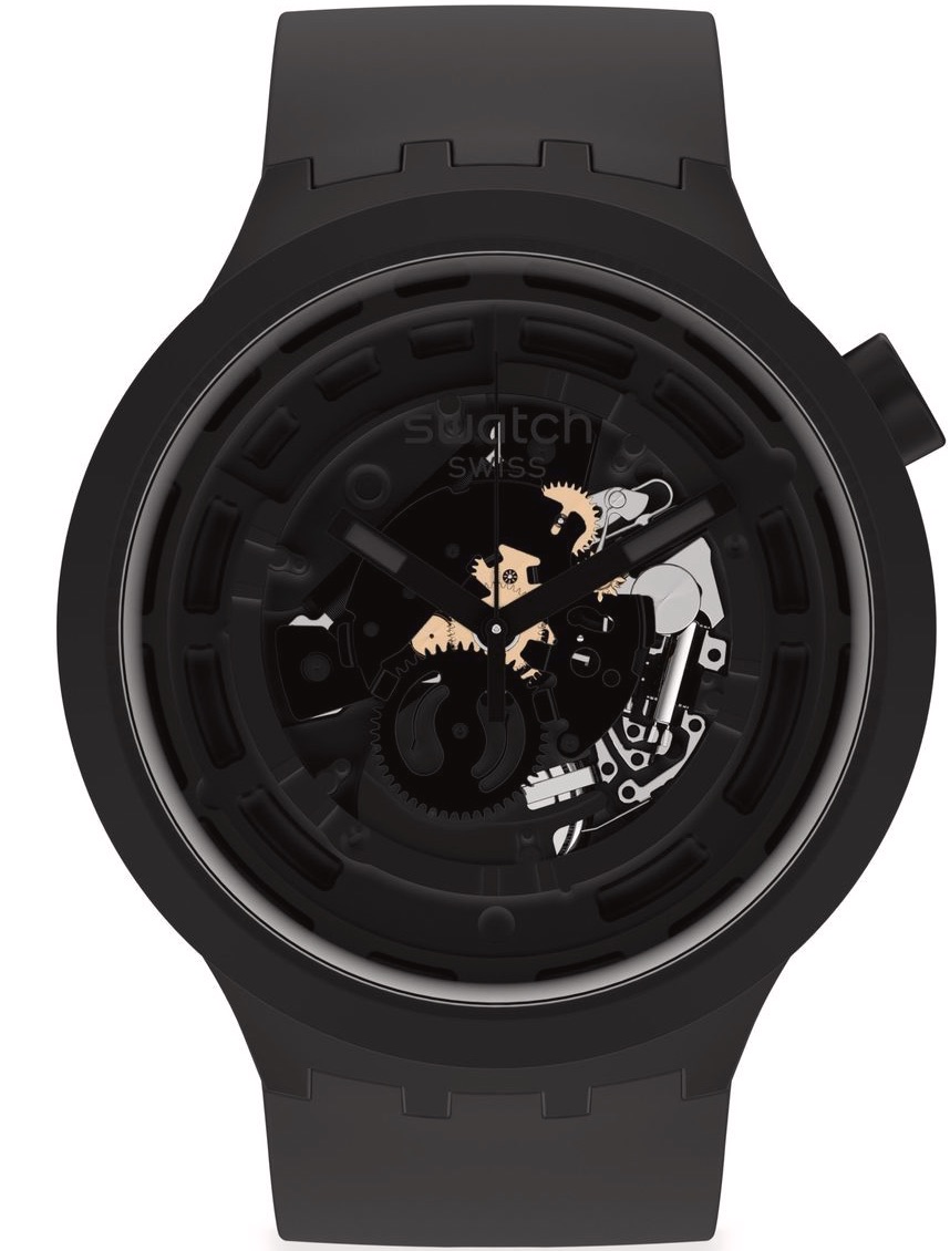 Swatch BIG BOLD NEXT C-BLACK | Black Silicone Strap SB03B100