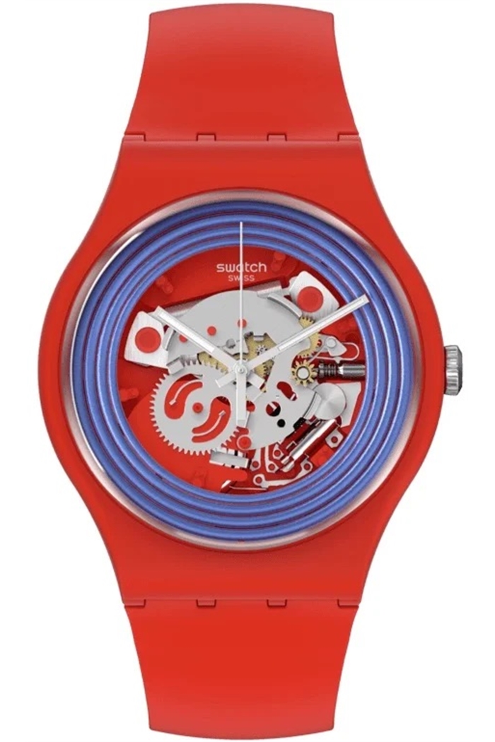 Swatch So29r103 BLUE RINGS RED