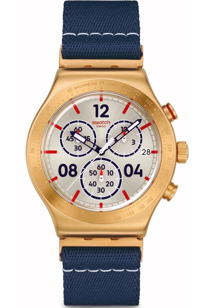 Swatch Yvg419 Irony Captain's Dream Erkek Paslanmaz Çelik Mavi 43 mm Saat